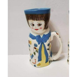 Vintage 1990 Bella Casa Susan Paley by Ganz "Doris Decaf" Ceramic Mug or Vase 7"